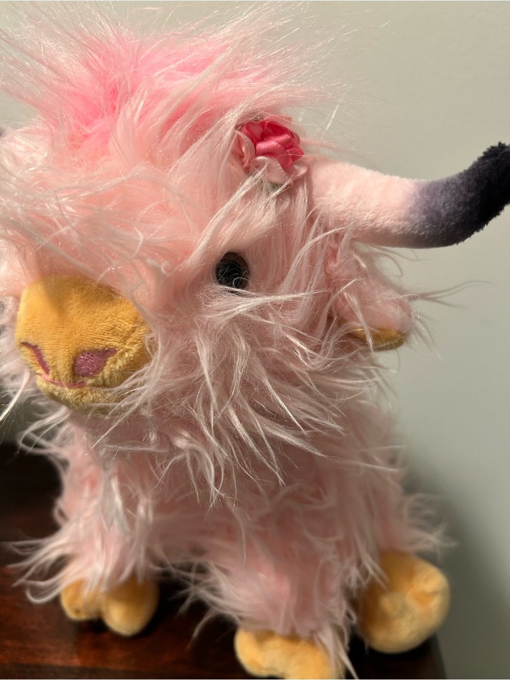 Ideal Toys Direct Pink Highland Cow Plush Stuffed Animal Long Hair Fluffy